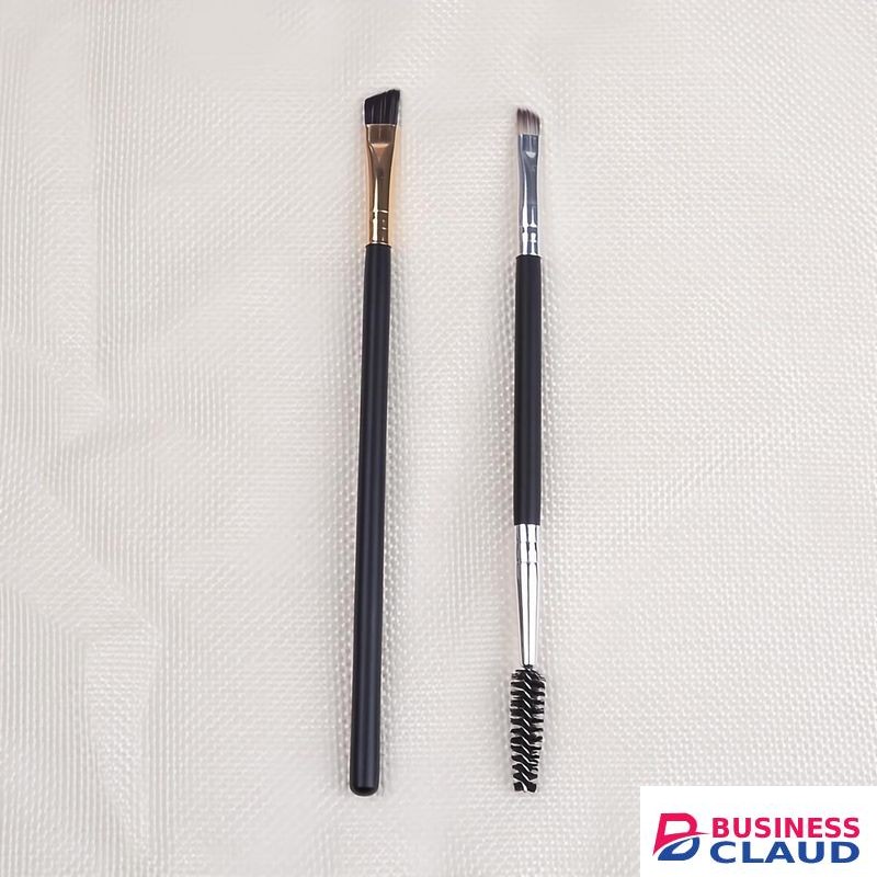 2PC Double Headed Fine Angled Eyeliner brush & Eye Brow Brush & Spoolie