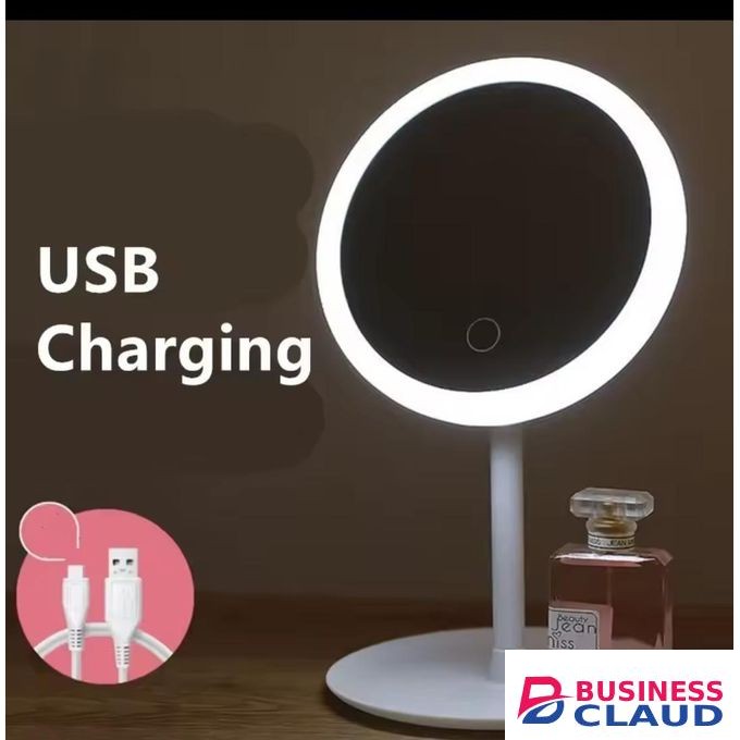 Led make up mirror storage tray