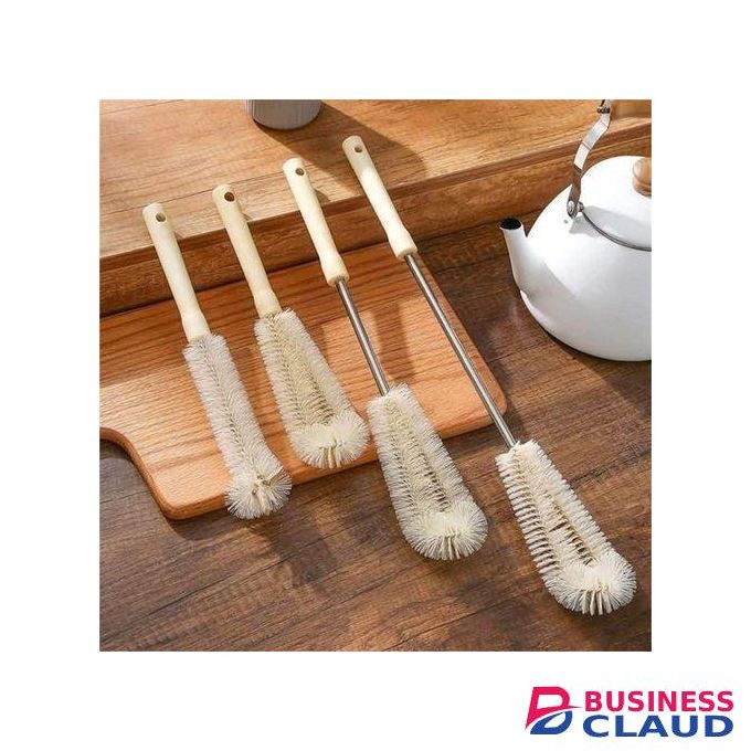 4pcs Long Bottle Cleaning Brushes â€“ Wooden Handle Thermos & Narrow Neck Cleaner Set