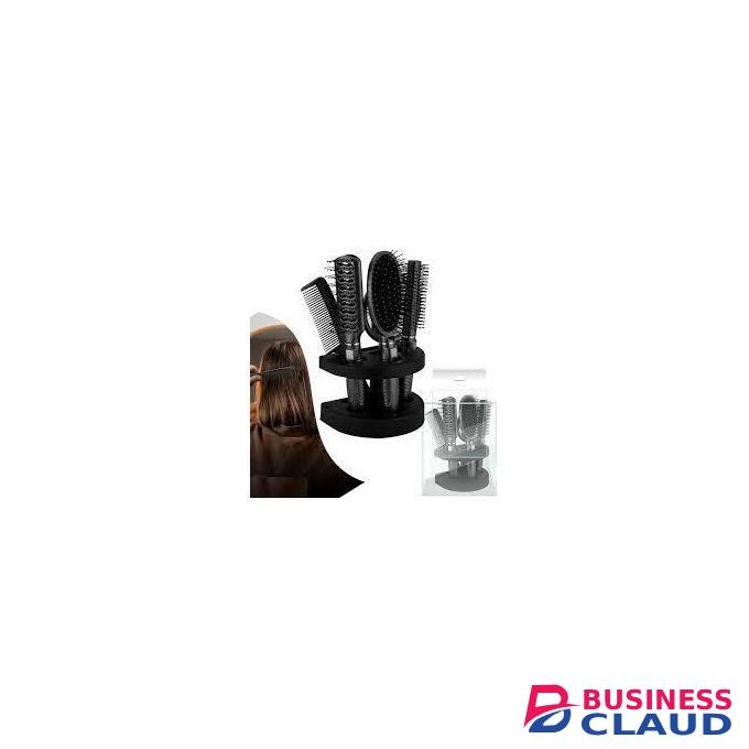 New 5-Piece Hair Styling Comb & Brush Kit with Mirror and Holder