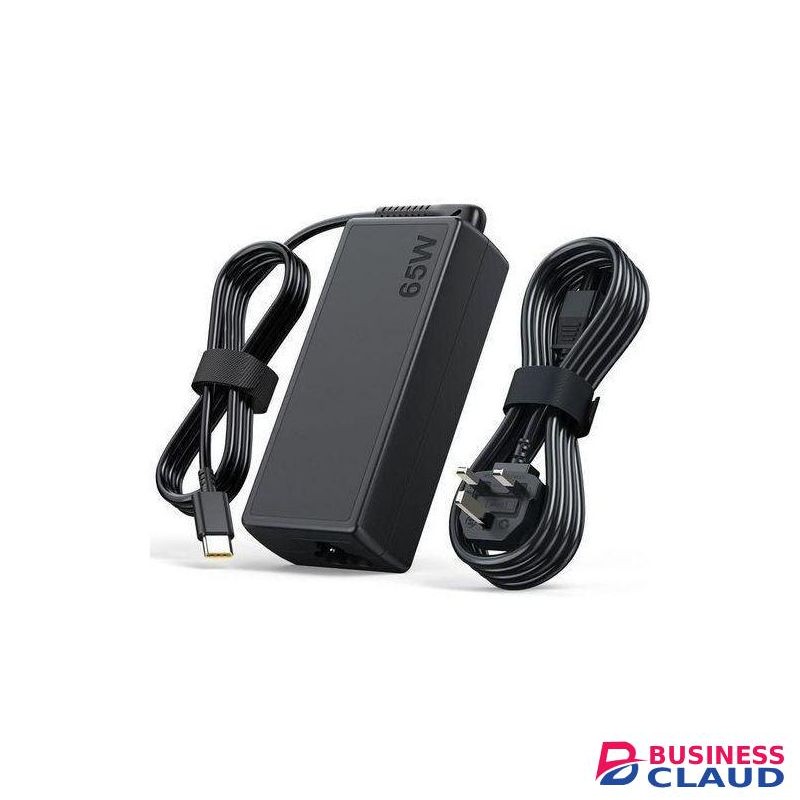 Lenovo Laptop Charger – 65W USB Type-C AC Adapter with Power Cable (Complete Set)