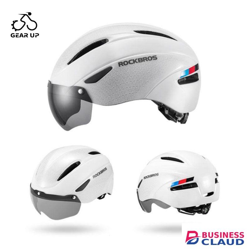 Rockbros White Bicycle Cycling Helmet Magnetic Sun Shade