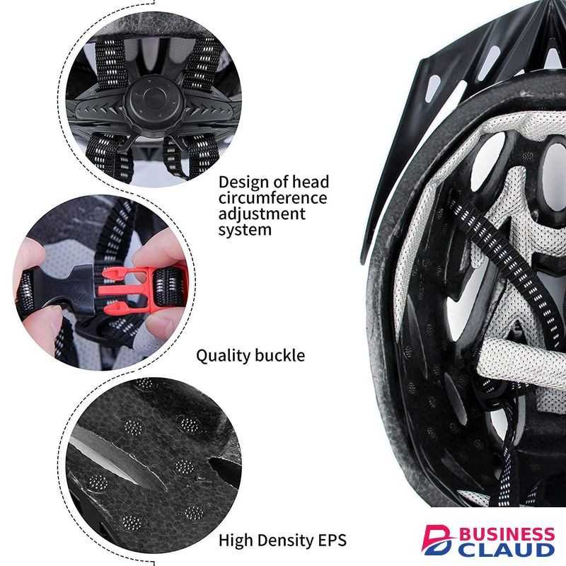Adjustable Head Size Bike Helmet Lightweight for Men Women Comfort with Vents, Pads & Visor, Bicycle Helmet for Adults Youth Mountain Road Biker