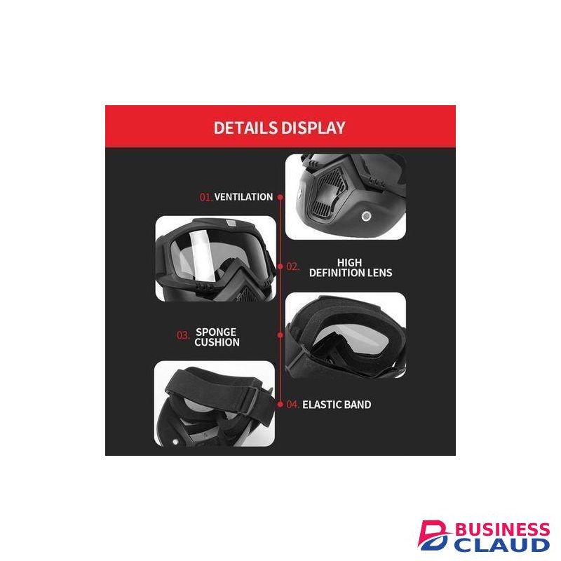 Motorcycle Face Mask HD Goggles With Mouth Filter