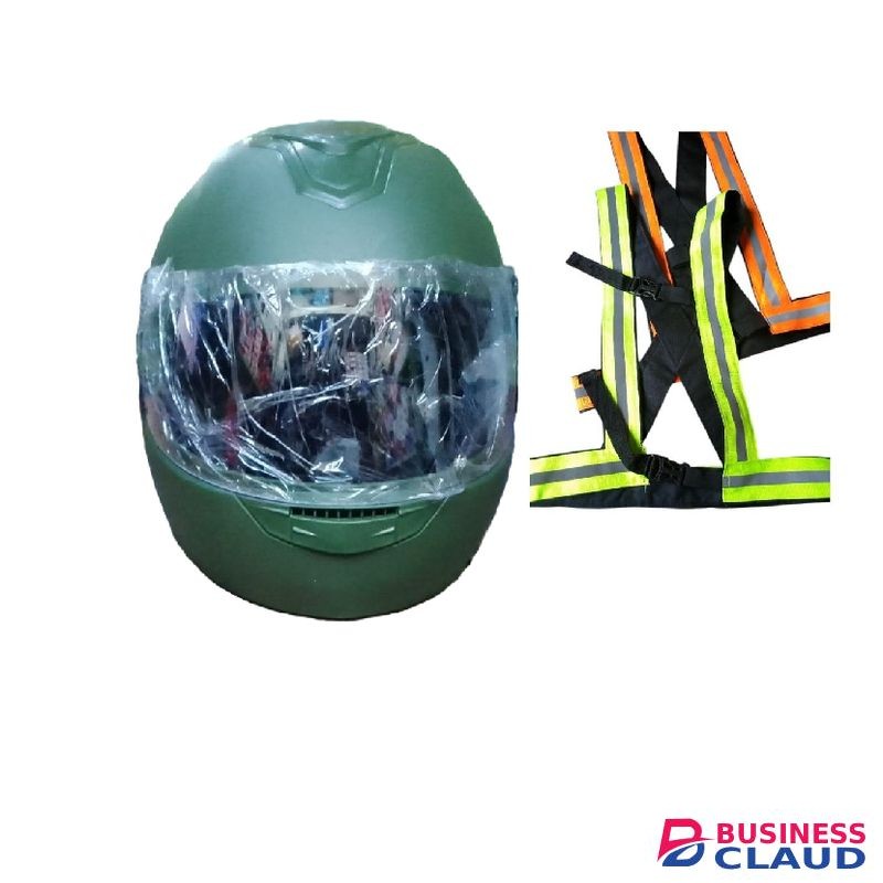 Boda Motorcycle Full Head Helmet And Motorcycle Reflector Straps (2 PCS)