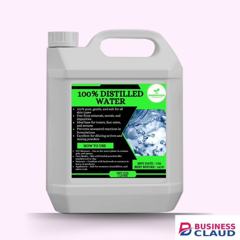 Greenpack Organics Ultra-Pure Distilled Water - 1l,Free from minerals, metals, and impurities