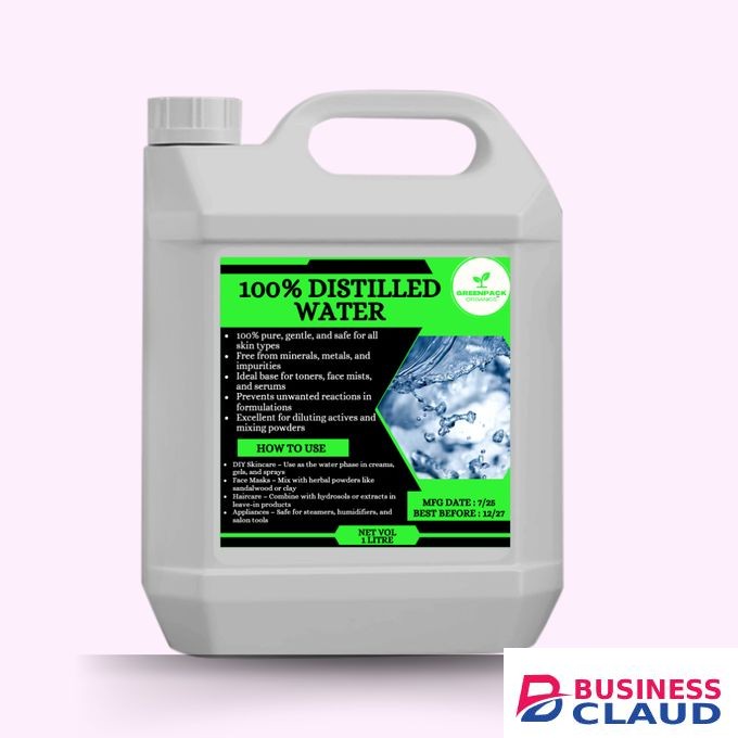 Greenpack Organics Ultra-Pure Distilled Water - 1l,Free from minerals, metals, and impurities