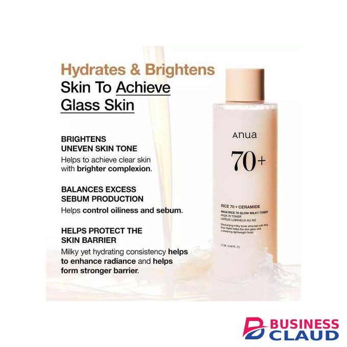 Anua 70+ Glow Milky Toner With Niacinamide.