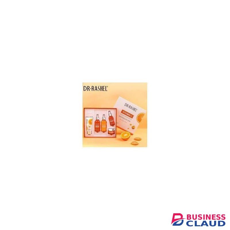 DR RASHEL 5-Piece VitaminC Brightening & Anti Aging Set-Facial Cleanser . Cleansing Milk . Essence Toner . Face Serum . Face Cream