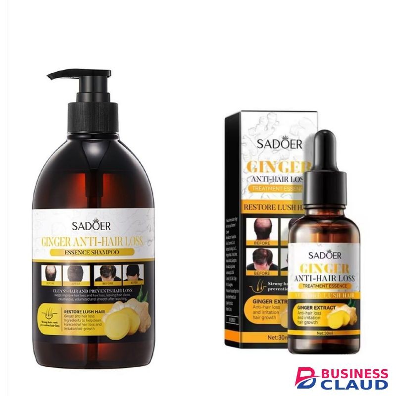 SADOER Quality 2 in 1 Hair Shampoo+Anti Hair Loss Essense SERUM Treatment Shampoo Essence, Hair Growth Ginger Extract Beard Growth,Hair Growth, Anti Dandruffs Hair Moisturizing Hair Care Shampoo, Derma Roller Compliment In Anti Hair Loss