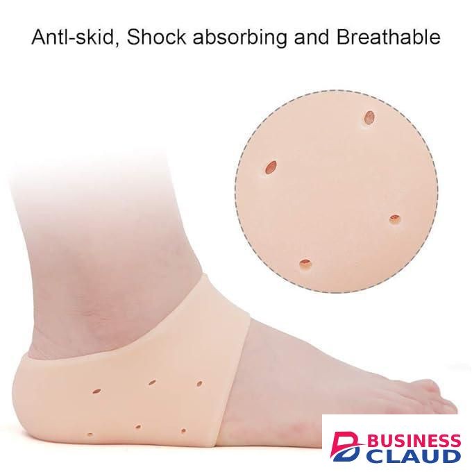 1 pair Silicone Heel Pad For Women Heel Cap For Pain Relief anti heel Swelling Pain Relief Dry Hard Cracked Heels Repair Cream Foot Care Ankle Support Cushion (Half Heel Scoks)