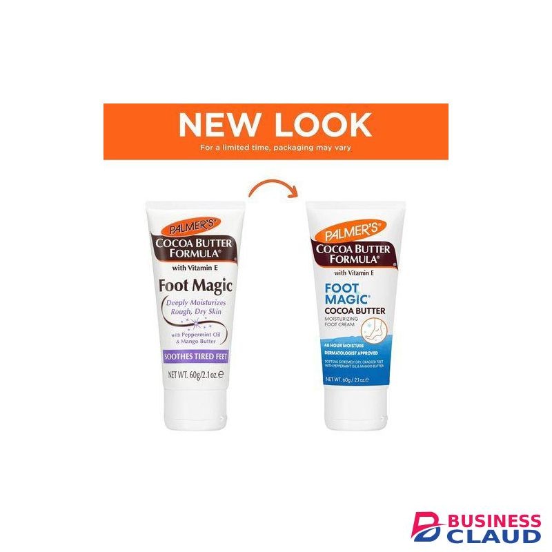 PALMER'S Cocoa Butter Formula Foot Magic Moisturizing Foot Cream for Dry, Cracked Heels, Feet Moisturizer with Peppermint Oil & Vitamin E