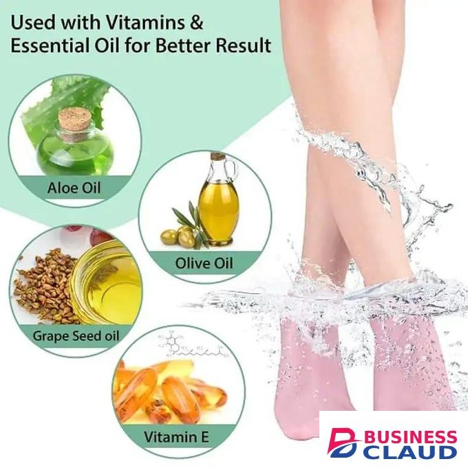 Silicone Moisturizing Spa Gel Heel Socks – Cracked Heel Repair, Exfoliating Foot Protector for Dry Skin Relief and Pain Prevention
