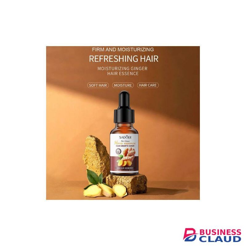 SADOER 2 Pcs Set Ginger Hair Growth Serum Essential Oil For Hair Loss Fast Hair Regrowth Moisturize & Nourishes Hair 30ml