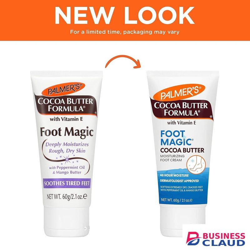 PALMER'S Foot Magic-Moisturizing Foot Cream for Dry, Cracked Heels, Feet Moisturizer with Peppermint Oil & Vitamin E,