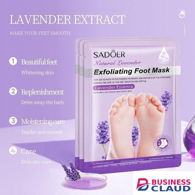 SADOER Premium Foot Soften Mask,Lavender Exfoliating Foot Masks,Soft Smooth Touch Natural Exfoliator for Dry Dead Skin, Callus Remover Repair Rough Heels for Women Mom and Men Baby Soft