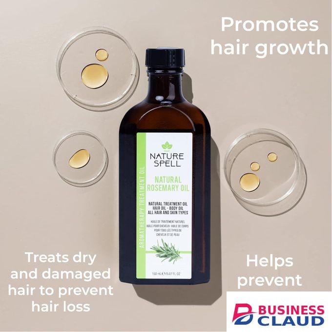 NATURE SPELL 100% Natural Rosemary Oil For Hair Growth & Skin, Pre-Diluted Treatment For Hair Loss-150mL (Free COMB)