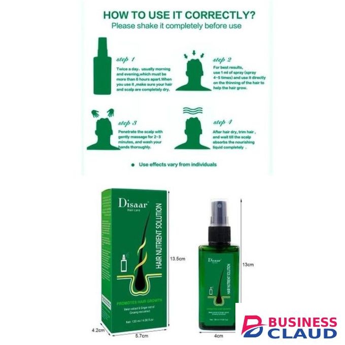 Disaar Hair Nutrient Solution, Promotes Hair Growth, Repair hair follicles,Strengthens & Prevents hair fall with Ginger root oil, Ginseng ,Melon & Ginger Extract Hair