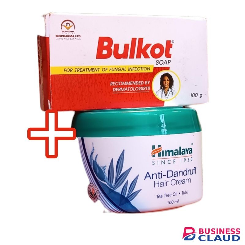 Bulkot Soap FOR THE TREATMENT OF FUNGAL INFECTION + ANTI-DANDRUFF Hair Cream Soothing Smoothening Tea Tree Oil Tulsi jm