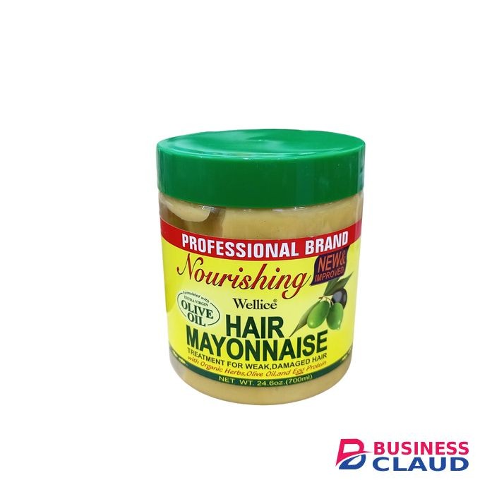 Wellice New & Improved Extra Virgin Olive Oil Anti Dandruff Mayonnaise for weak & damaged hair 700ml. Moisturizes, Nourishes, Prevent & Remove dandruffs, Strengthens, Make hair smooths & Shinny