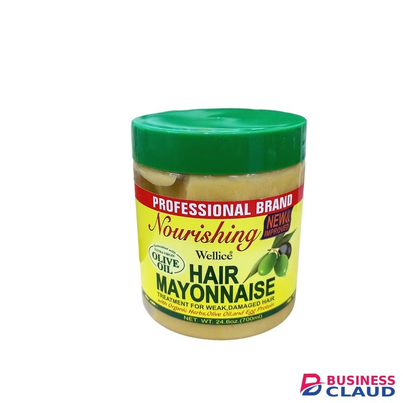Wellice New & Improved Extra Virgin Olive Oil Anti Dandruff Mayonnaise for weak & damaged hair 700ml. Moisturizes, Nourishes, Prevent & Remove dandruffs, Strengthens, Make hair smooths & Shinny