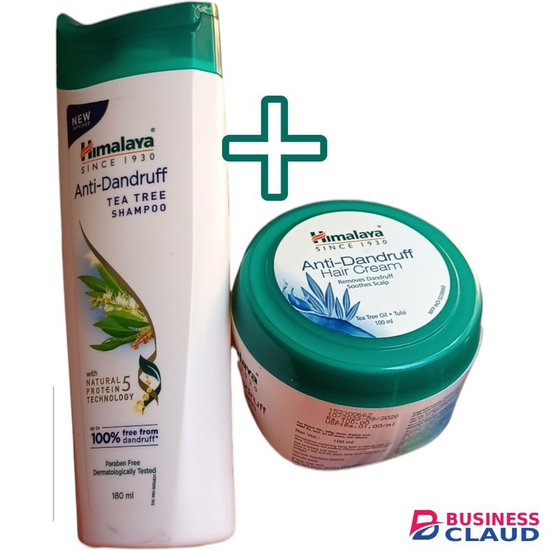 Himalaya ANTI-DANDRUFF SHAMPOO + HAIR CREAM Tea Tree Oil Tulsi Soothes Scalp NATURAL PROTEIN jm