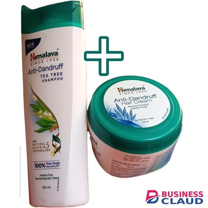Himalaya ANTI-DANDRUFF SHAMPOO + HAIR CREAM Tea Tree Oil Tulsi Soothes Scalp NATURAL PROTEIN jm