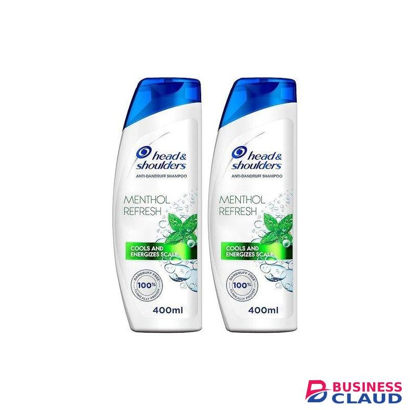 Head & Shoulders Menthol Refresh Anti-Dandruff Shampoo for Oily Scalp-400 mL (2 Packs)