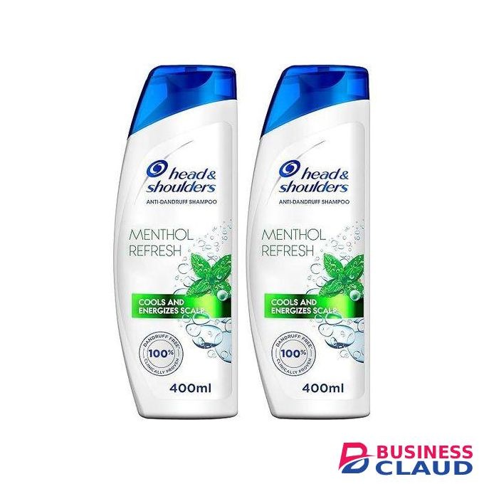 Head & Shoulders Menthol Refresh Anti-Dandruff Shampoo for Oily Scalp-400 mL (2 Packs)