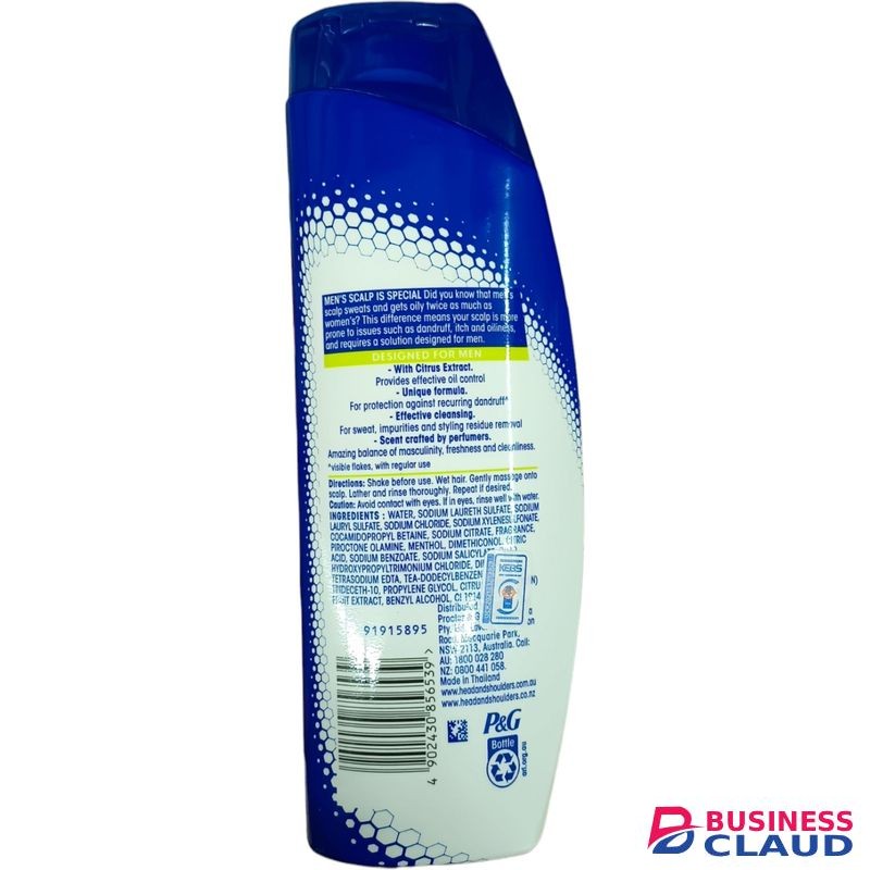 Head & Shoulders Ultra Men SPORT FRESH ANTI-DANDRUFF SHAMPOO + CONDITIONER With Citrus Extract OIL CONTROL Detox Scalp cf