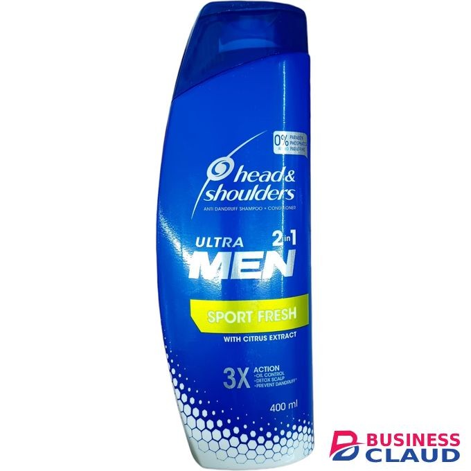 Head & Shoulders Ultra Men SPORT FRESH ANTI-DANDRUFF SHAMPOO + CONDITIONER With Citrus Extract OIL CONTROL Detox Scalp cf