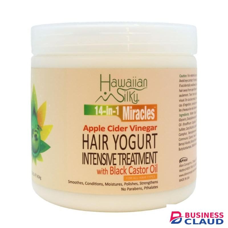Hawaiian Silky 14-In-1 Miracle Yogurt Treatment with apple cider vinegar and black castor oil