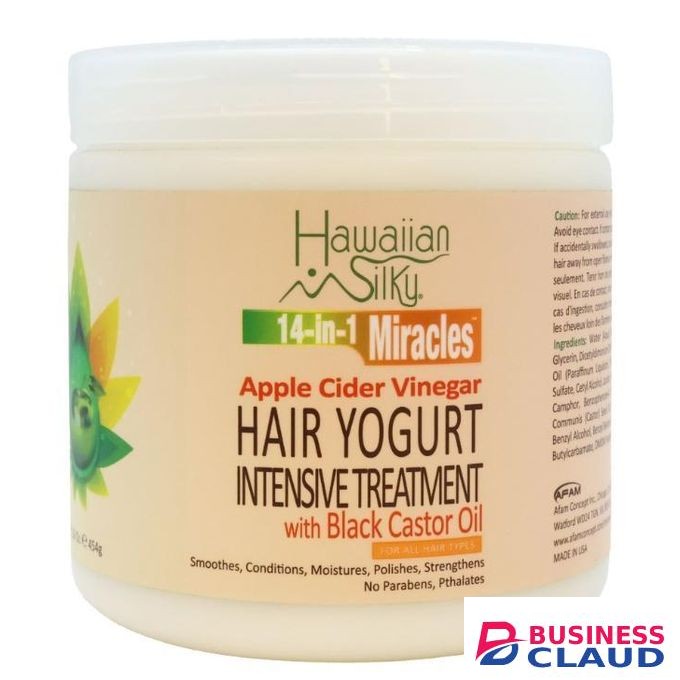 Hawaiian Silky 14-In-1 Miracle Yogurt Treatment with apple cider vinegar and black castor oil