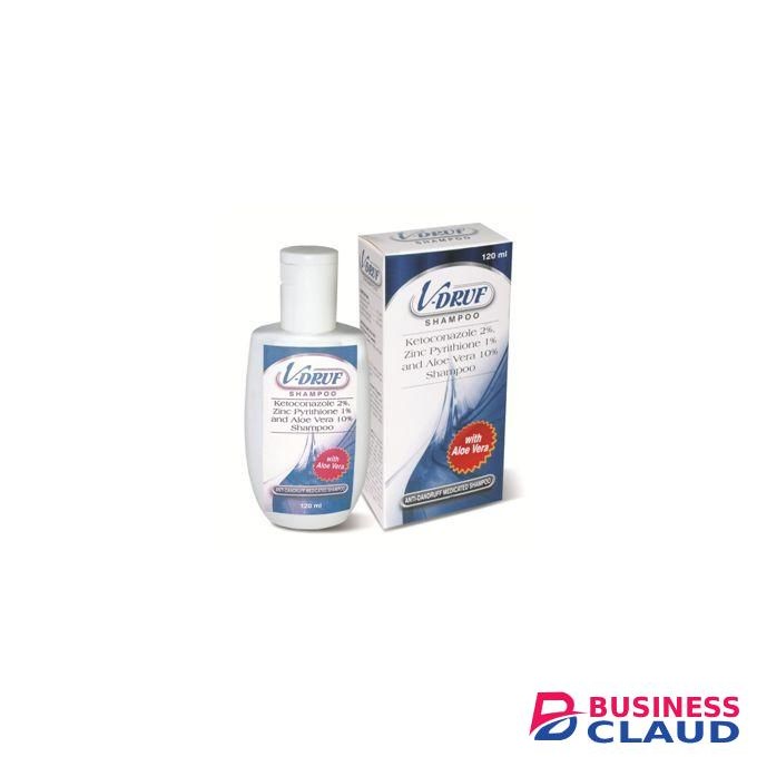 V-Druf Anti-Dandruff Shampoo,Ketoconazole And Aloe Vera-120mL