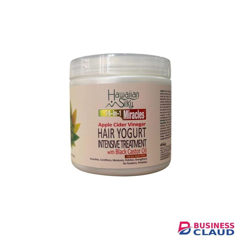 Hawaiian Silky 14-in-1 Miracle Yogurt Hair Treatment with Apple Cider Vinegar & Black Castor Oil – Nourish, Repair & Strengthen Hair