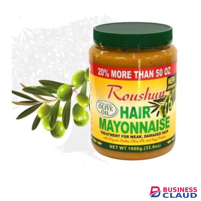 Roushun Hair Mayonnaise Treatment with Herbal Extracts and Olive Oil for weak & damaged Hair-1000g