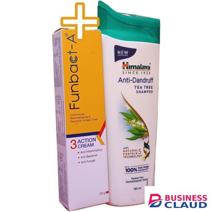 Funbact A Cream + Himalaya Anti-Dandruff Shampoo Tea Tree