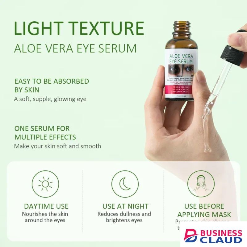 Mooyam Aloe Vera Dark Circle Removal Serum Anti-Puffiness, Brightening Eye Treatment for Dark Circles & Fine Lines 100% Natural Fast-Absorbing
