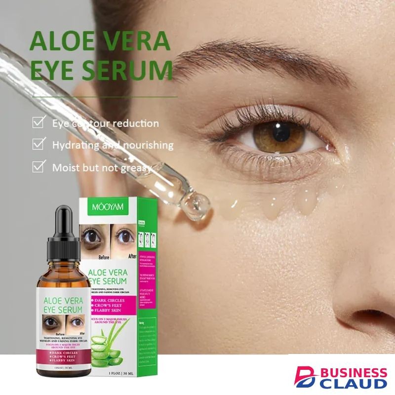 Mooyam Aloe Vera Dark Circle Removal Serum Anti-Puffiness, Brightening Eye Treatment for Dark Circles & Fine Lines 100% Natural Fast-Absorbing