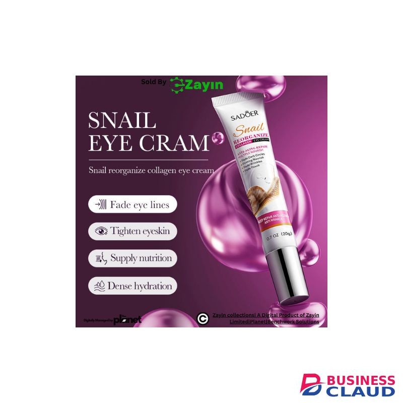 SADOER Snail Eye Cream, Anti-Wrinkle Eye Cream, Eye Cream for Dark Circles and Puffiness, Moisturizing Under Eye Cream, Korean Snail Cream, Snail Mucin Eye Moisturizer, Eye Lifting Cream, Eye Firming Treatment, Anti-Aging Eye Repair Cream