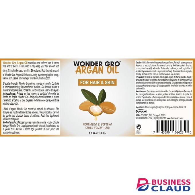 Wonder Gro Argan Oil Healing Hair & Skin Treatment-Strengthens Hair & Softens Skin