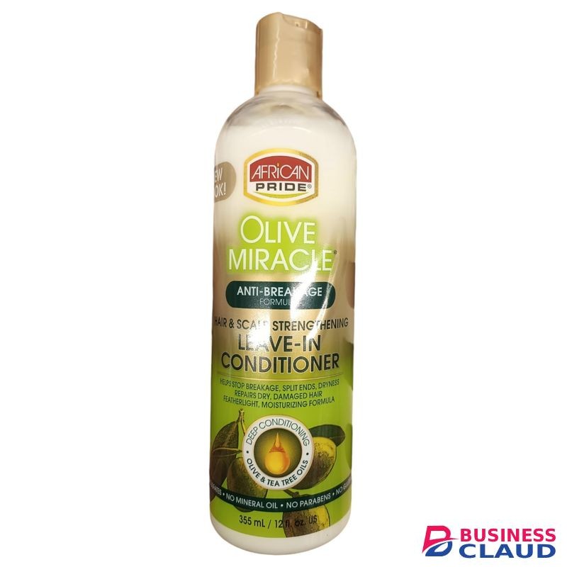 AFRICAN PRIDE Olive Miracle ANTI-BREAKAGE LEAVE-IN CONDITIONER Hair & Scalp Strengthening BREAKAGE SPLIT ENDS DRYNESS jm