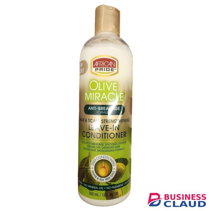 AFRICAN PRIDE Olive Miracle ANTI-BREAKAGE LEAVE-IN CONDITIONER Hair & Scalp Strengthening BREAKAGE SPLIT ENDS DRYNESS jm