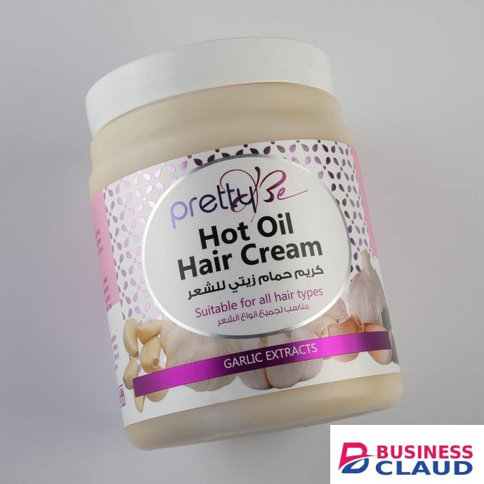 Pretty Be Hot Oil Hair Cream Garlic Extracts, Softens & Strengthens, Smoothens, Makes Hair Silky, Shinny, Hair Regrowth, Prevents Breaks and Split Ends-Suitable for All Hair Types-1000ml.
