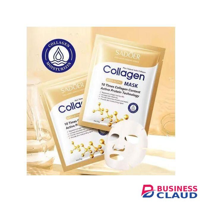 SADOER Quality 3 Pieces Collagen Face Mask Anti-Aging Face Mask Moisturizing Firming Anti-aging Repair Brightening Facial Sheet Mask Minimize Wrinkles, Restores Skin Elasticity & Firmness