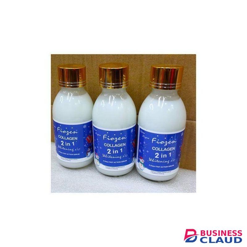 White Frozen Collagen 2 in 1 Whitening Serum formulated to brighten skin, even tone, and provide anti-aging benefits