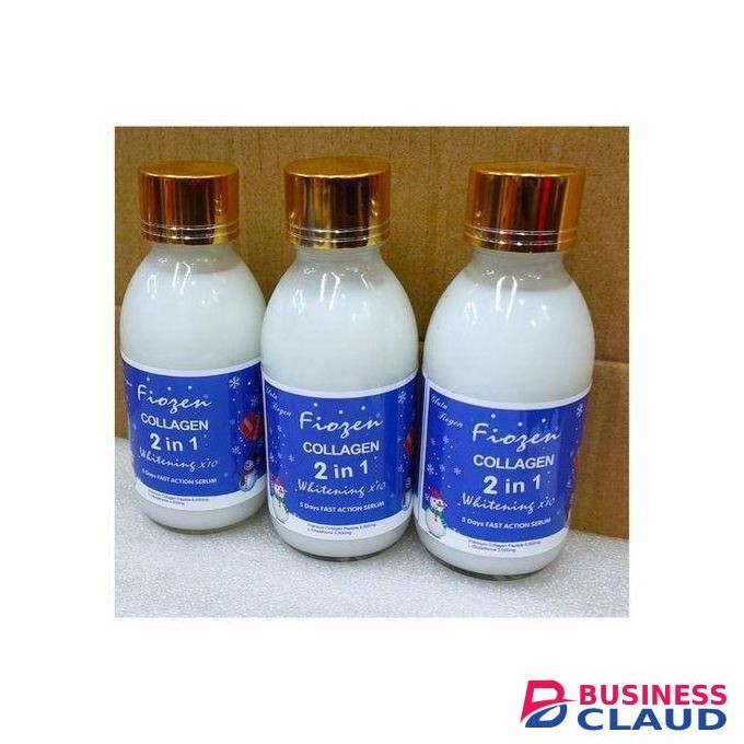White Frozen Collagen 2 in 1 Whitening Serum formulated to brighten skin, even tone, and provide anti-aging benefits