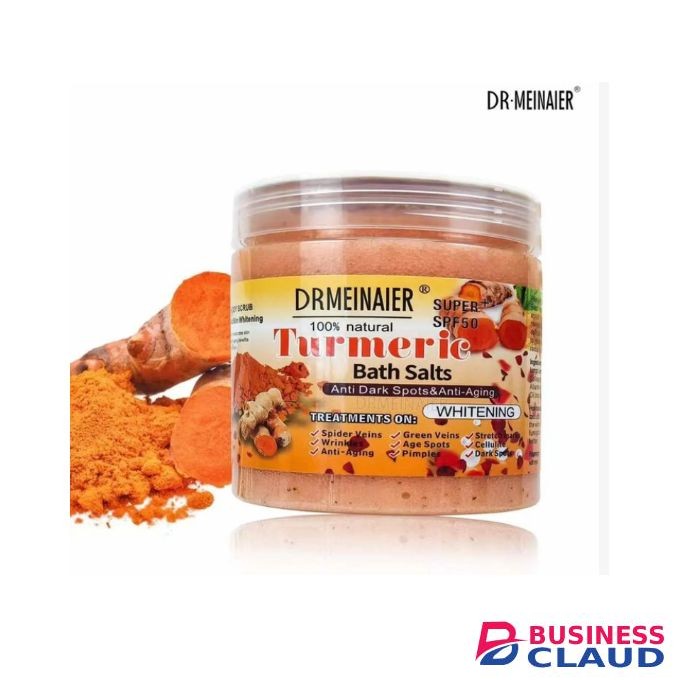 DR MEINAIER 2 PCs 100% Tumeric Bath Salt Anti-dark spots and Anti-aging Brightening Body Scrub