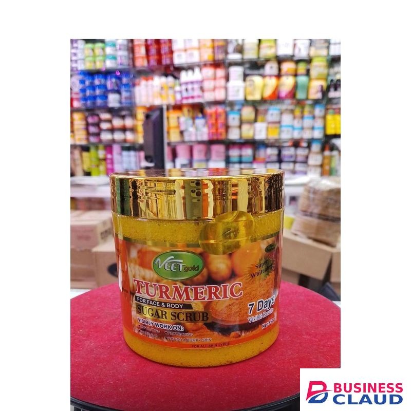 VEET GOLD Turmeric Face & Body Sugar Scrub – Exfoliate, Brighten & Purify