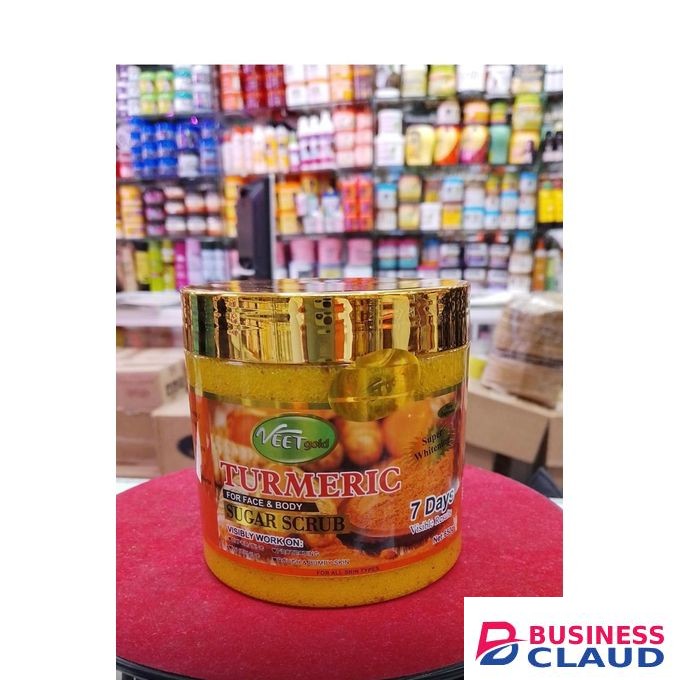 VEET GOLD Turmeric Face & Body Sugar Scrub – Exfoliate, Brighten & Purify